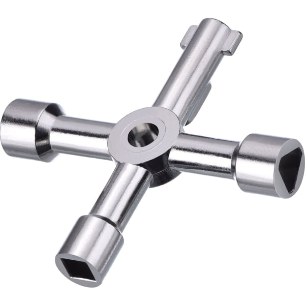 Multifunktionell verktygsnyckel för öppningsnyckel för elektrisk vattengasbox medicinskåp, silver