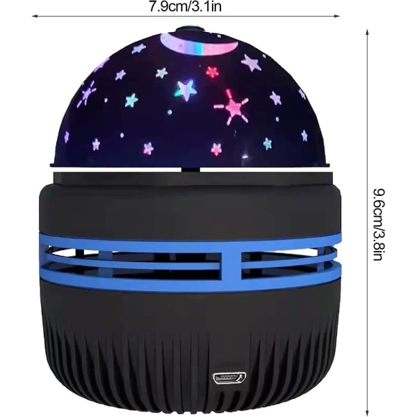 Led Galaxy Star Light projektorlampa för barn i sovrummet Mini Star Night Light 360 Roterande (d-583-a)