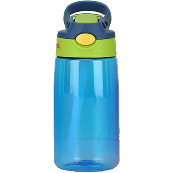 Kids Water Bottle Straw Toddler Water Drinking Bottle Portable Sport Kettle With Carrying Loop Children Water Cup Leak Proof Sports Drinking Sippy Cup blue