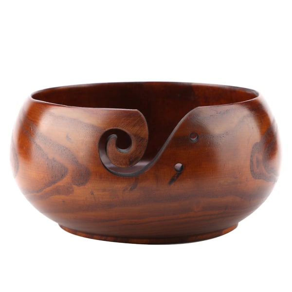 Natural Handmade Crafted Wooden Yarn Bowl For Knitting Crochet Home Decor (medium Diameter)