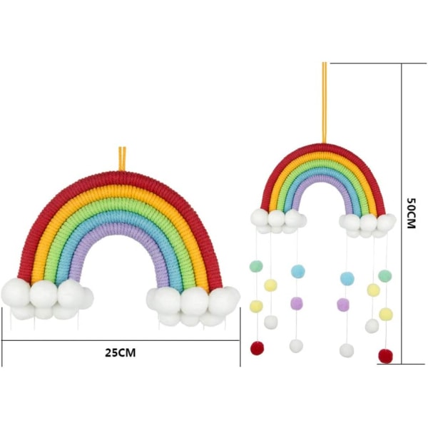 Rainbow Lace Gobeläng, Barnrum Vägghängande, Spets Väggdekor, Rainbow Gobeläng för sovrum, 7 Rope Woven Lace