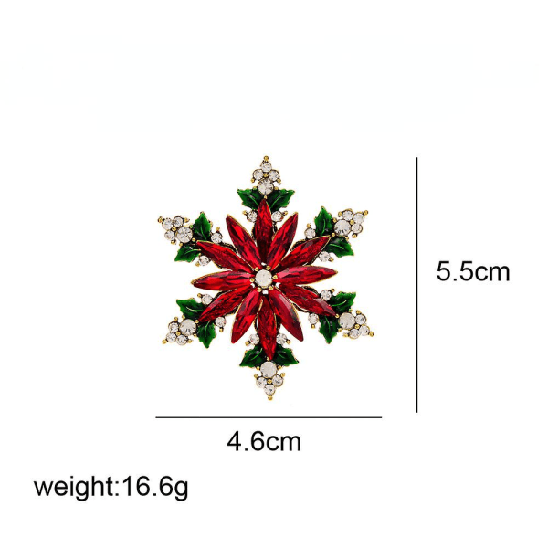 Jul kristall snöflinga pin vinter festlig brosch emalj smycken bröllopsfest dekorationer