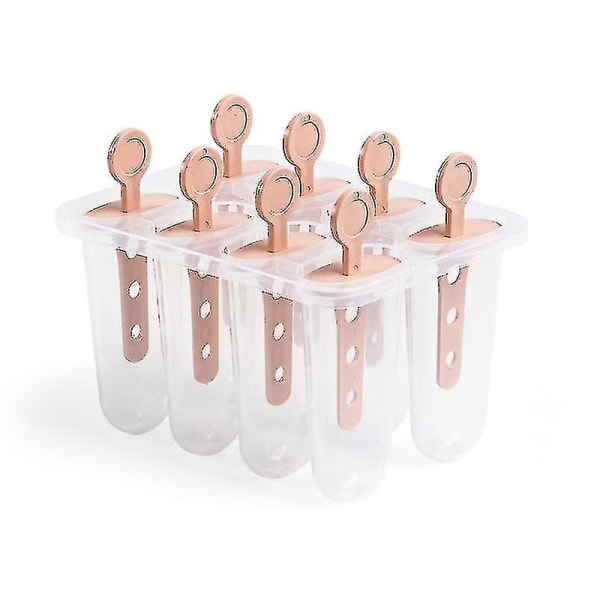 8 Cell Round Pop Sickle Ice Lolly Molds(pink)