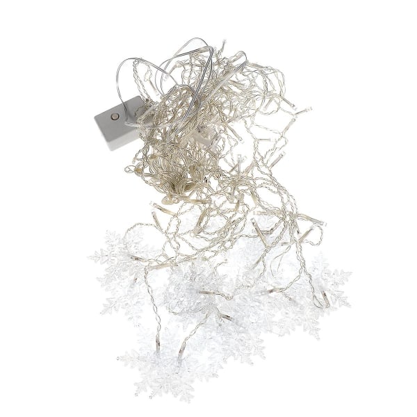 Led Snowflake String Light Party Bakgrund Dekoration Gardin Ljus Med Eu Plug För Party Varm Vit As Shown