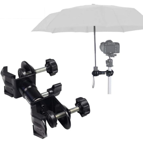 Paraplyhållare för metallstativ, utomhuskamera Stativparaplyhållare Metallklämma Fäste Stativklämma Fotograferingstillbehör (metallklämma ej plastklämma)