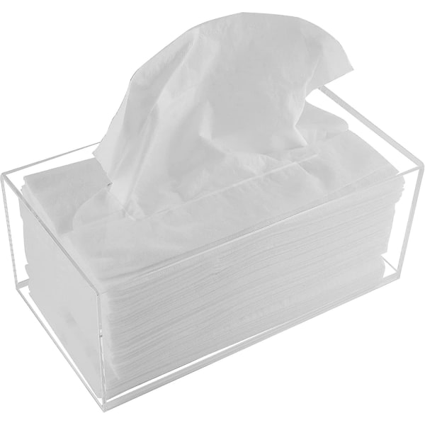 1 st Tissue Box Hållare, Clear Tissue Box Dispenser för ansiktsvävnad, servetter, torktumlare. Perfekt cover för badrum, skrivbord