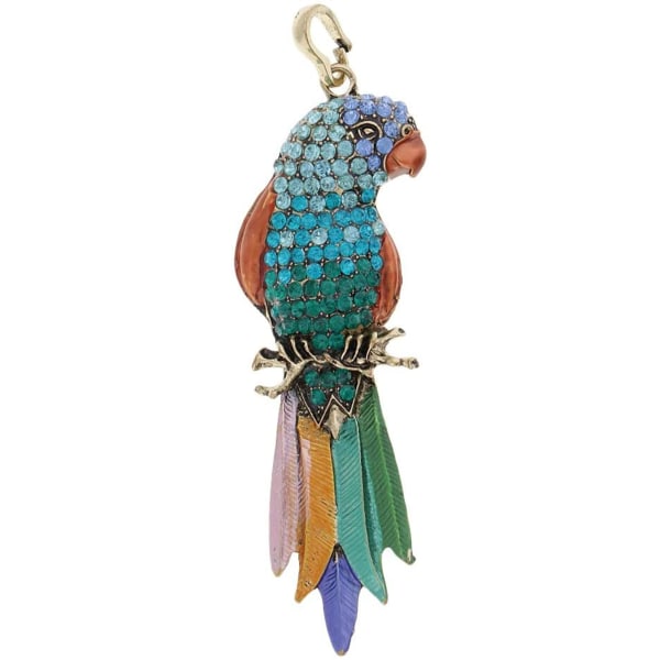 Färgglad papegojaform berlockhängande sidenrephalsband för smycketillverkning (blå) T-x