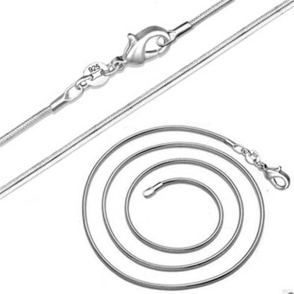 Ormbenskedja i rostfritt stål, rund nyckelbenskedja Ormkedjehalsband för kvinnor män (silver) 45cm