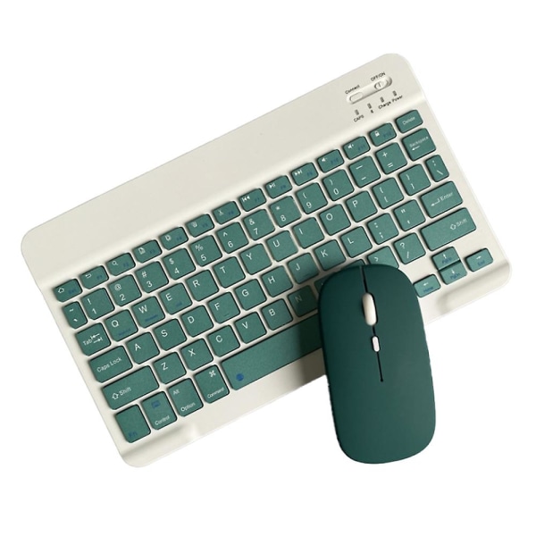 Uppladdningsbart Bluetooth tangentbord och -muskombination Ultratunn bärbar kompakt trådlös mus set för Android Windows Tablettelefon Ipad Ios Purp Dark green