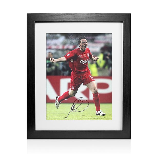 Framed Vladimir Smicer Signed Liverpool Photo - 2005 UEFA Champions League Final Goal