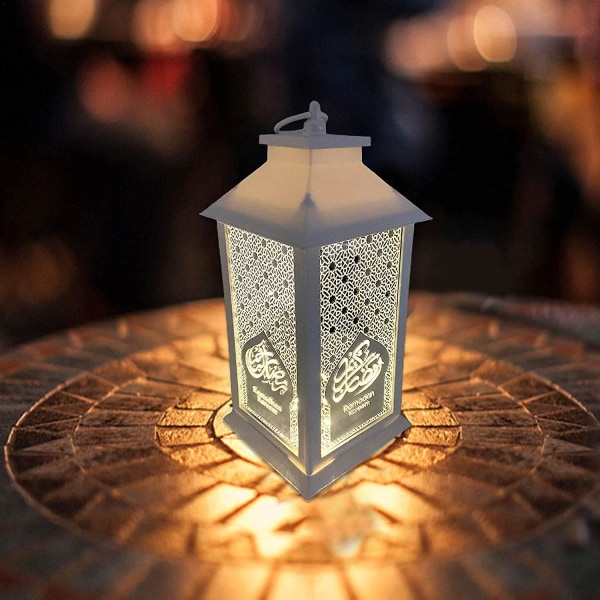 Eid Ramadan Lykta Nattljus Dekoration, Vägghängande Nattljus Ornament Muslim Retro Led Lantern Lights (3-d)