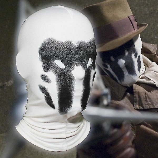 Bläckfläcksmask Färgbyte Watchmen Rorschach Walter Kovacs Cosplay Vit Halloween-kostymfest Hela ansiktet