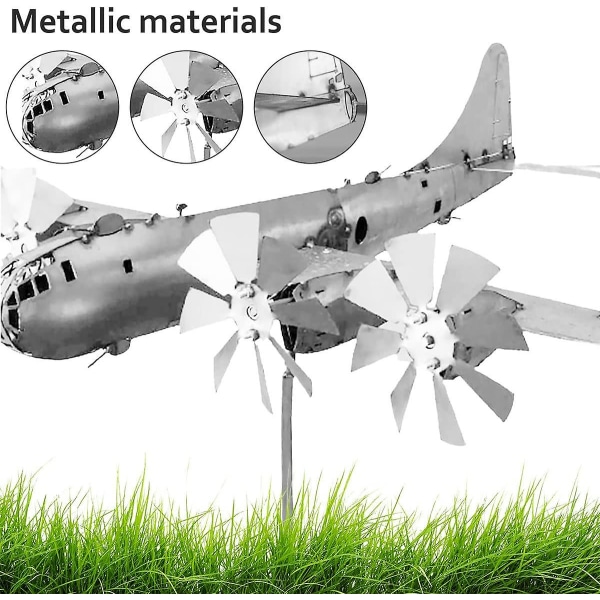 1st Super Fortress Flygplan Vindspinnare Metall Flygplan Väderkvarn B-29 Flygplan Väderkvarn Vindenergi Skulptur Flygplan Vindspinnare Utomhus D Man Jia