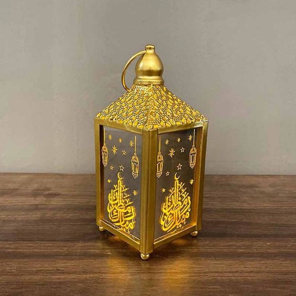 Led Pendelbelysning Semesterbelysning Dekorativ Lampa Smidesjärn Nattljus Vit/guld Stor Dekoration Ny Ramadan -d gold