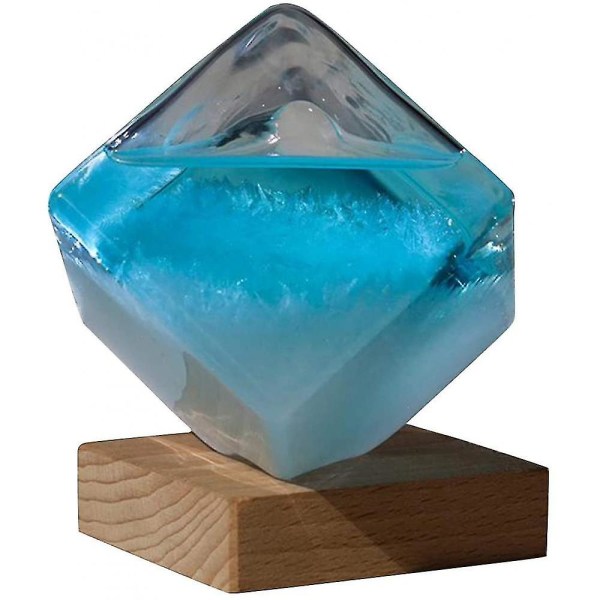 Qian Storm Glas Barometrar Vattenkub Väderprediktor Glasprognoser Flaska Skrivbordsdekoration blue