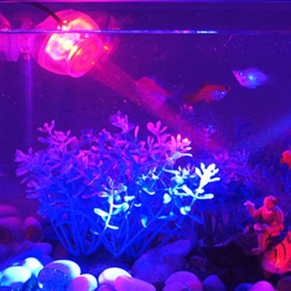 LED Akvarium Dykkelykt USB Dekorativ Fargerik/Solid Farge Mini Spotlight Fiskedam Neddykkbar Blue EU