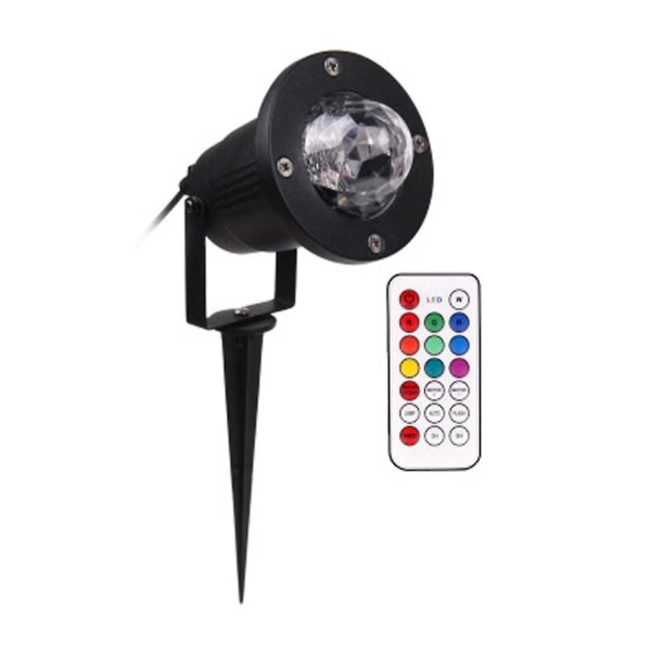 Vattentät LED-vattenmönsterprojektionsljus Lawn Flame Lamp Black AUS Plugs