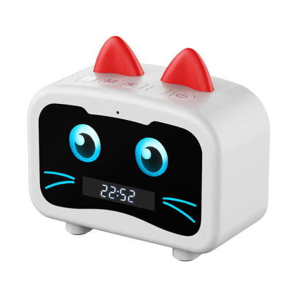 Cute Digital Alarm Clock Speaker (White)