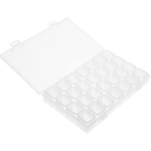 3st 28 Grids Lådor: Klar plast Organizer Box Diamant förvaringslådor Container Tillbehör Organizer Nail Art Tips Box Case för pärlor Earrin