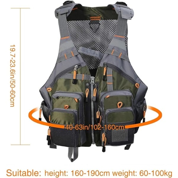 Fiskeväst, Utomhusfiske Multi Pocket Mesh Strap Ryggsäck Gear Bag