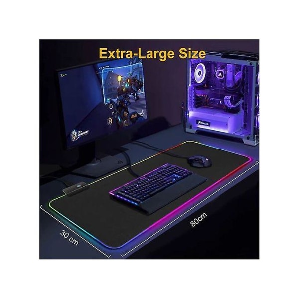 Stor Rgb musematte Gamer sklisikker gummi til skrivebord 300x250x4