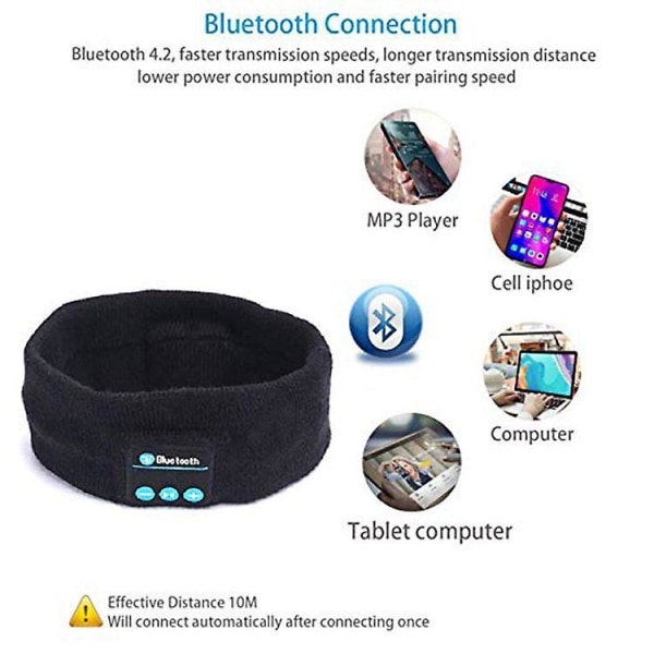 Sleep Headphones Trådlösa, Perytong Bluetooth Sports Headband-hörlurar med ultratunn HD-stereo 2pcs