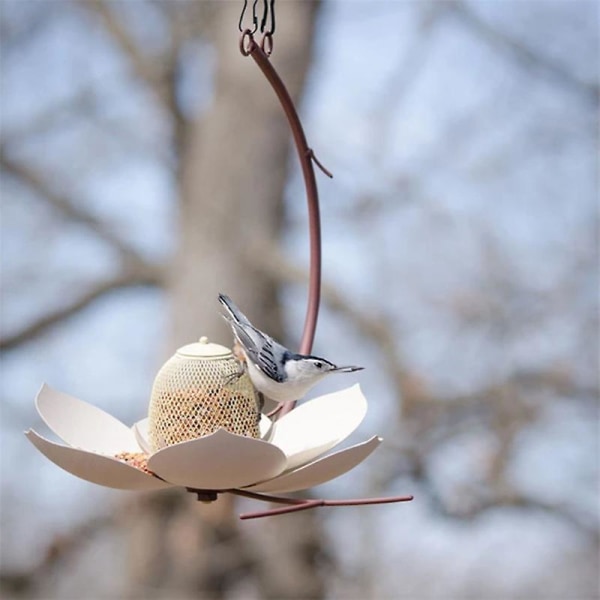 Flower Design Birds Feeder Metal Innovativ matare för att mata fåglar med vatten Mulan