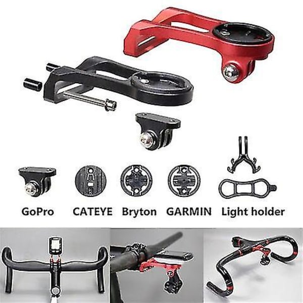 Cykel Front Bar Extension Bracket Bracket Bike Mtb Bike Stand Adapter Bracket til kamera Garmin Edge Gps Gopro Light Red Red