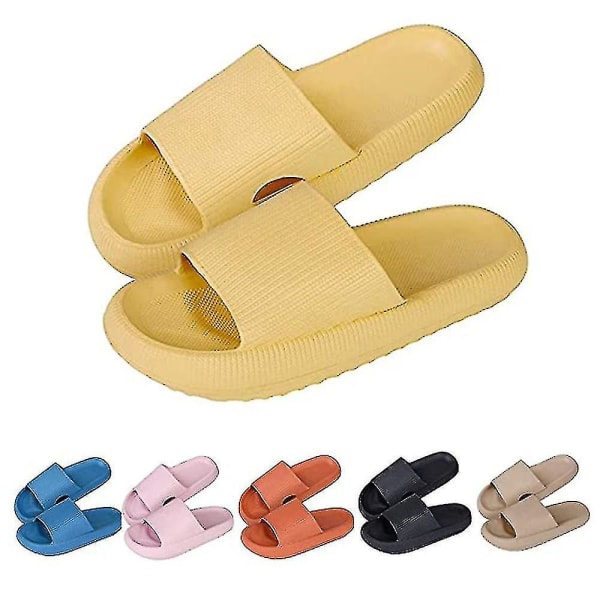 Slippers For Women And Men Quick Drying, Eva Open Toe Soft Non-slip Yellow 38 39