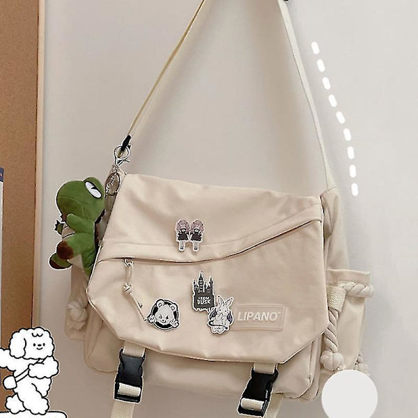 Retro Messenger Bag Hanne Stor kapasitet Lett skulderveske Justerbar skulderstropp