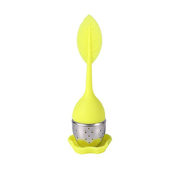 Rustfrit stål silikone temaskine Te lækker te adskiller terester, 2 stk. yellow