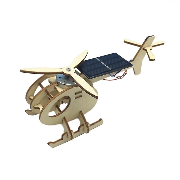 Solenergidriven helikopter träpussel