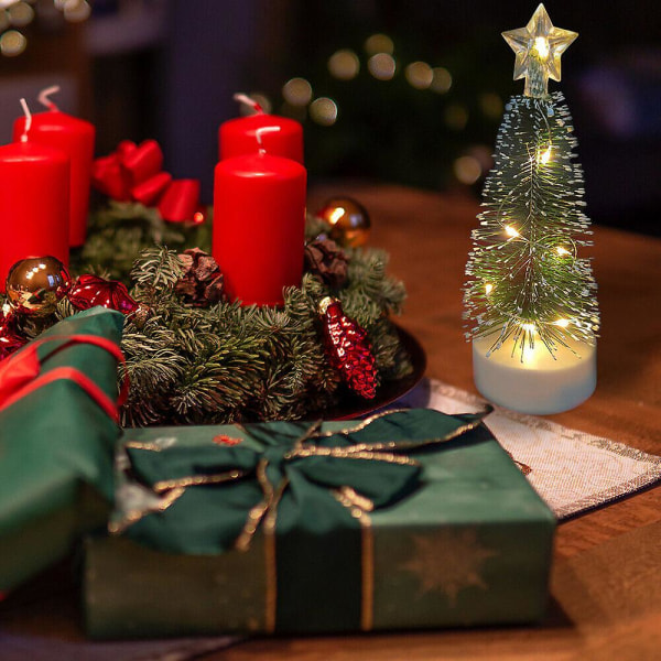 3 stk LED-varmelys Glødende juletræspynt Julefest hjemmedekorationssæt Størrelse M
