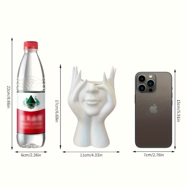 【BQ】Unique Creative Body Art Shaped Makeup Brush Holder Pen Cup Decorative Organizer, Desktop Mounted Cosmetic Tool Storage Tool White
