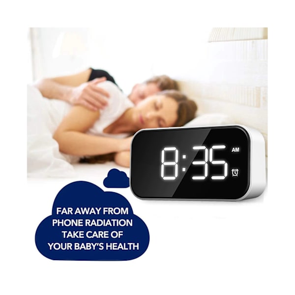 Vækkeur Touch Control Snooze-funktion Fuldskærms LED Digital