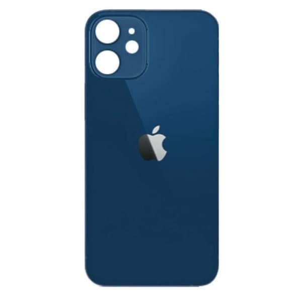 iPhone 12 Blått Bakre Glasskärmskydd med Självhäftande Logotyp