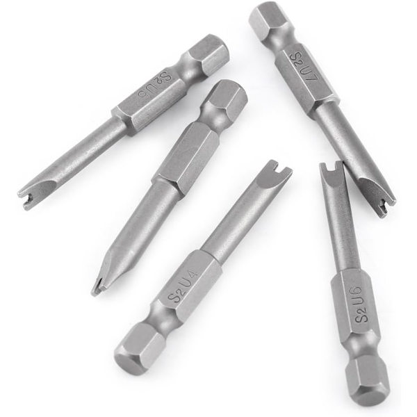 5 kpl set 50 mm 1/4" magneettiruuvitaltan kärjet kuusiovarsi U-muotoinen pää