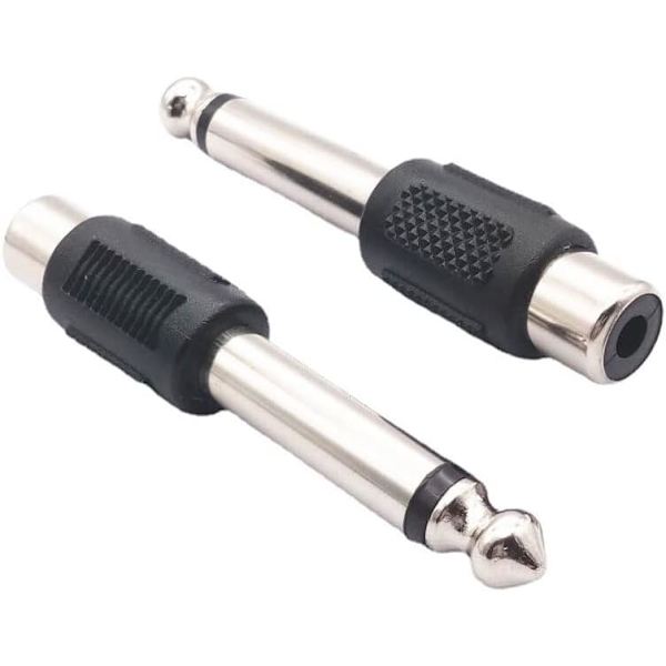 10 stk 6,35 mm til RCA hun-adapter Jack 1/4 Phono til jack-stik lydadapter