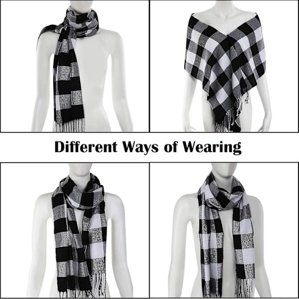 2 stykker varm tartan pläd rutig kvinner vinter halsduk och wraps unisex