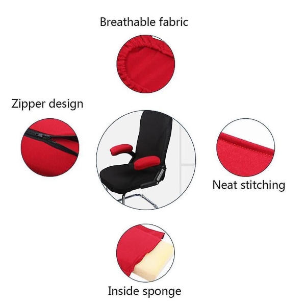 Kontorstol Armlænspude Ergonomisk Memory Foam Game Armlænsdæksel black