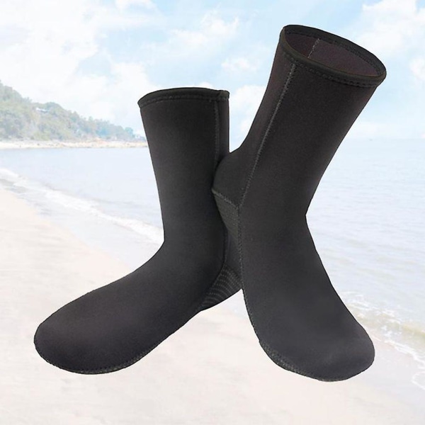 Neopren Sokker 3mm Strand Vandtætte Sokker Vand Støvler Sokker Til Dykning Svømning Surfing Snorkling Vade Kajak Rafting black no straps S (38-39)