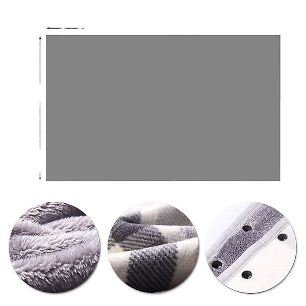 Dobbelt-lags Lazy Shawl Tæppe Fugtabsorption Opvarmning Varmt Tæppe Kontor Hjem Fritid Multi-purpose Nap Enkelt tæppe soot grid 100x140cm