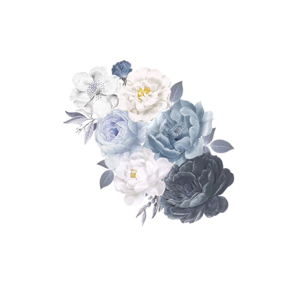 Peony Rose Blomster Wall Sticker Art Nursery Decals Kids Room Home Decor Gift Gray