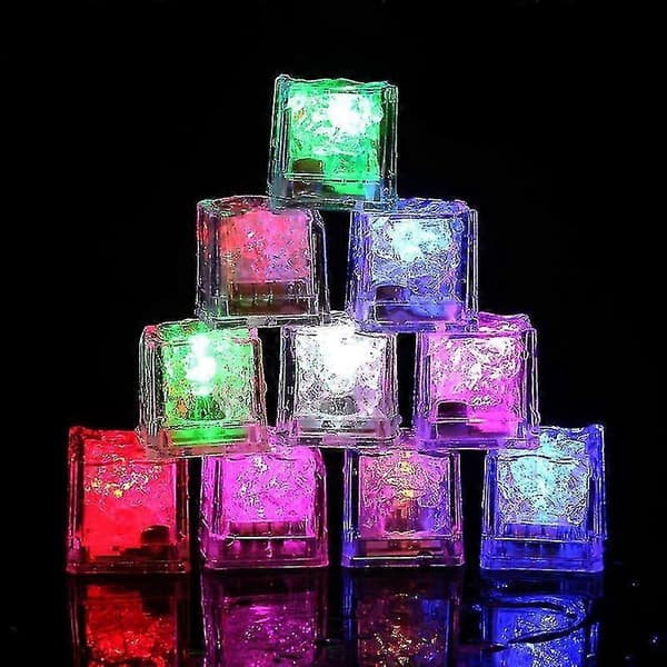 Glödande isbit Färgglad beröringssensor Nattlampa LED Blinkande isbit Blue