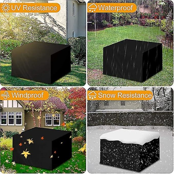 Cube Trädgårdsmöbelöverdrag, utomhusbordsöverdrag Vattentäta, kraftiga uteplatsdukar för trädgårdsmöbler 230*165*80cm
