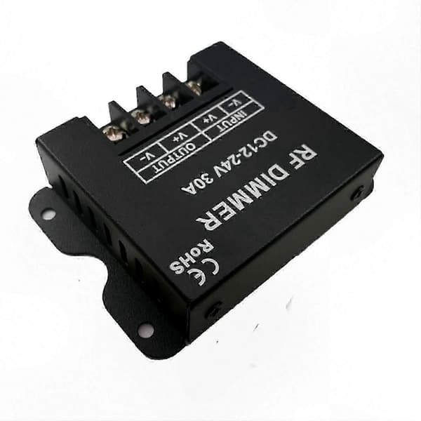 【BQ】RF Trådløs Fjernkontroll for LED-Dimmer, 360W Enkeltfarget Lysregulator, DC12-24V 30A, 3-Knapps Funksjon
