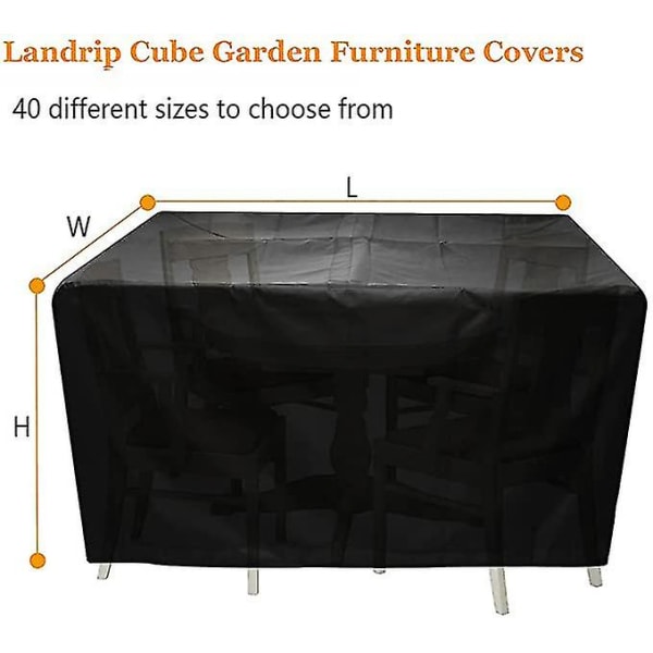 Cube hagemøbeltrekk, utendørs bordtrekk Vanntett, Heavy Duty terrassebordstrekk for hagemøbelsett 210*110*70cm