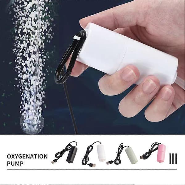 【BQ】USB Lydløs Iltpumpe til Akvarium | Bærbar Mini USB Luftpumpe til Akvarium White