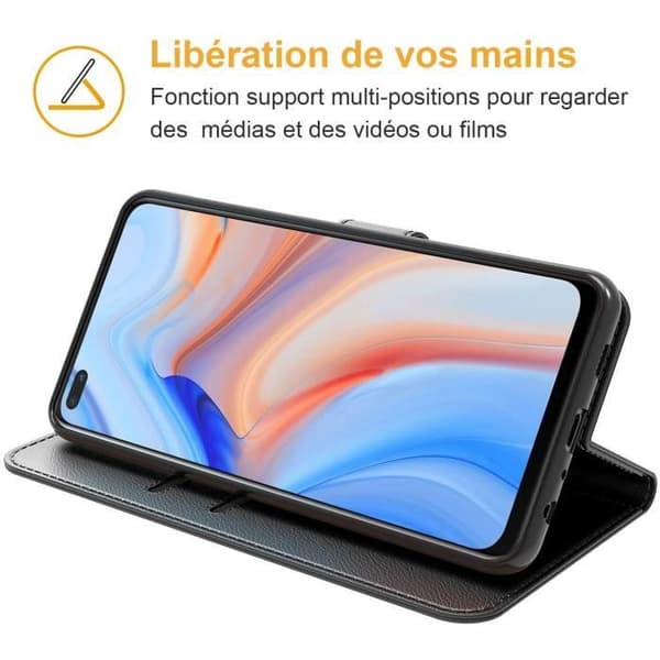 Fodral - NEW&TECK - Oppo Reno 4Z 5G - Läder - Magnetlås - Multifunktionell