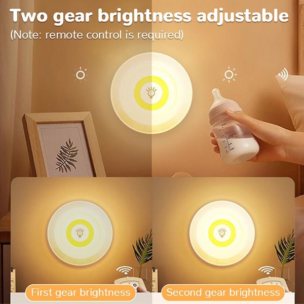 3w Super Bright Cob Under skåp Light Led Trådlös Fjärrkontroll Dimbar garderob Nattlampa Hem Sovrum Kök Nattlampa 1 Controller 3 Lamp Warm white light